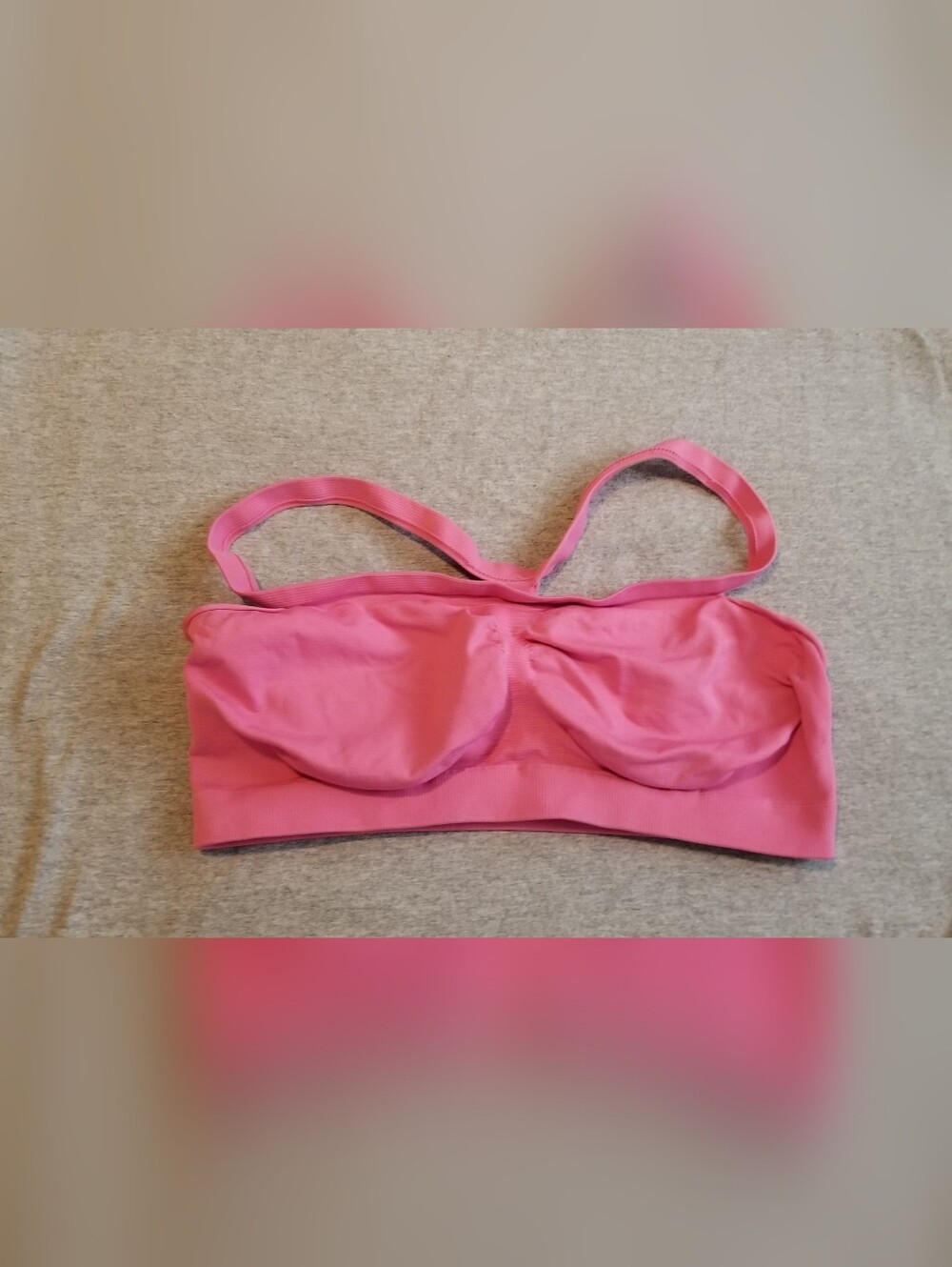 Barely There Large Pink Custom Flex Fit Bandini Sports Bra With Racerback Straps